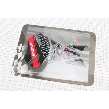 Наклейка захисна на бак паливний "YAMAHA", чорно-червоний карбон