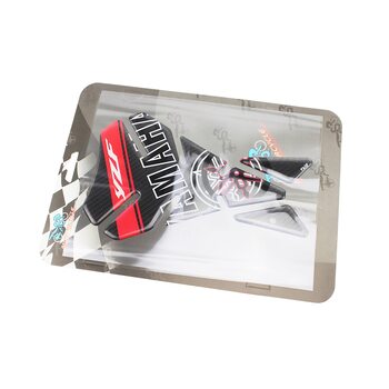 Наклейка защитная на бак топливный "YAMAHA", черно-красный карбон.