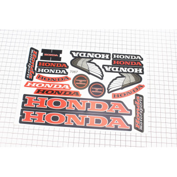 Наклейки набір 17шт "HONDA" 7067 (27х18см)