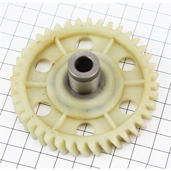Шестерня привода ведомая (D=85,5мм, d1=10мм, d2=18мм, H=33мм, Z=40 наклон зубов влево)