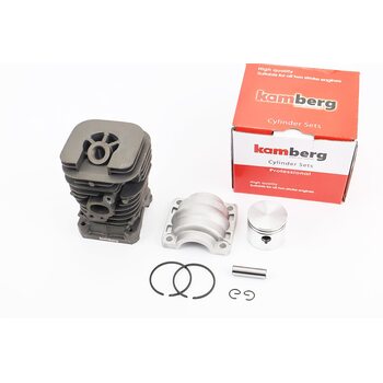 Циліндр к-кт (цпг) 41mm (палець 10mm) "чорний"+піддон Partner-350/351/352/371/390/391/420/2035, JONSERED-CS2137/CS2138