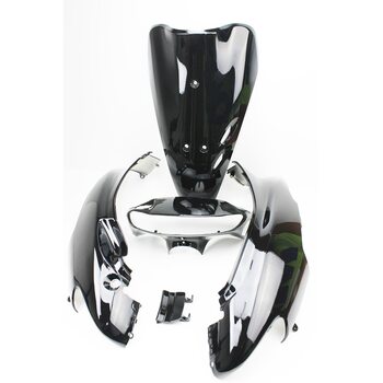 Honda DIO AF-34 пластик - к-кт фарбований 5 деталей (голова під диск. гальмо), ЧОРНИЙ
