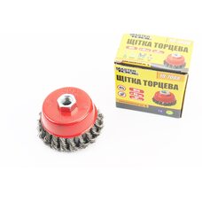 Щітка торцева М14 D-85мм з плетеного дроту 19-7008