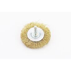 Щетка дисковая со стержнем 1/4" D-60мм из латунированной рифленой проволоки 19-9706