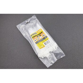 Хомут-стяжка пластикова 3,6x150мм к-кт 100шт, білий 20-1806