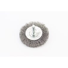 Щітка дискова зі стрижнем 1/4" D-60мм з рифленого дроту 19-9806