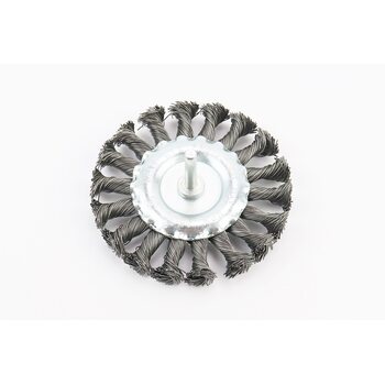 Щетка дисковая со стержнем 1/4" D-100мм из плетеной проволоки BT-8100