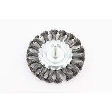 Щітка дискова зі стрижнем 1/4" D-100мм з плетеного дроту BT-8100