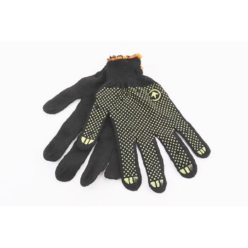 Перчатки рабочие 60% хлопок/40% полиэстер 10", класс вязки 7, черный, желтая точка ПВХ SP-0138