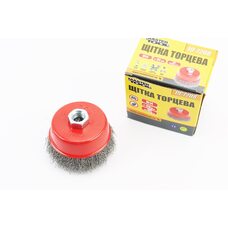 Щітка торцева М14 D-85мм з рифленого дроту 19-7208