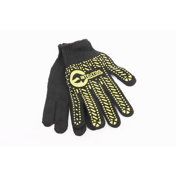 Рукавиці робочі 60% бавовна/40% поліестер 10", клас в'язки 7, чорний, жовта точка ПВХ SP-0128