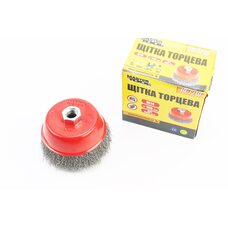Щітка торцева М14 D-100мм з рифленого дроту 19-7210