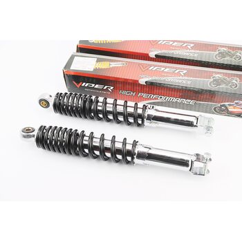 Амортизатор задній GY6 - 335мм * d50мм (втулка 10мм / вилка 8мм), регул. чорний к-кт 2шт