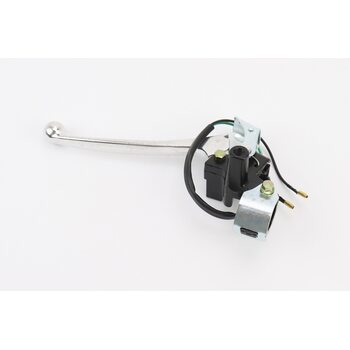 Рычаг руля левый с креплением под зеркало (М8 правая) GY6 50-100, рычаг с стояночным тормозом, ХРОМ