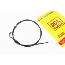 Трос газа для GY6 под карбюратор JH70 (крепление верхнее с гайкой) (с регулировкой по длине) (трос 202см; кожух 193см)