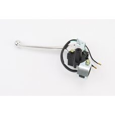 Важіль керма лівий з кріпленням під дзеркало (М8 права) GY6 50-100, важіль з стоянковим гальмом, ХРОМ