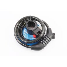 Замок протиугінний тросовий 1200х10мм з 4-х значним кодом, кріплення за трубу сидіння, AGL-705