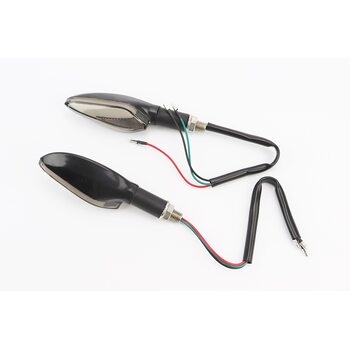 Поворот діодний на гнучкій ніжці + габарит СИНІЙ "човник" чорний, 2шт