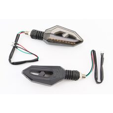 Поворот діодний на гнучкій ніжці + габарит білий LED СТРЕЛА "секвентальний", 2шт