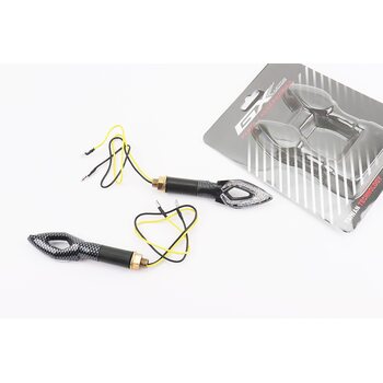 Поворот діодний LED СТРЕЛА з отвором КАРБОН, 2шт