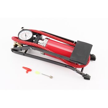 Насос ножний для шин однопоршневий 290*90мм "великий, шток товстий" червоний