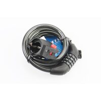 Замок протиугінний тросовий 1500х12мм з 4-х значним кодом, кріплення за трубу сидіння, AGL-705