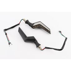 Поворот діодний на гнучкій ніжці + габарит білий LED ІЗГІБ "секвентальний", 2шт