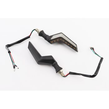 Поворот діодний на гнучкій ніжці + габарит білий LED ІЗГІБ "секвентальний", 2шт