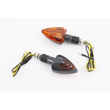 Поворот "стрела" карбон. (оранжевое стекло), пара 5514