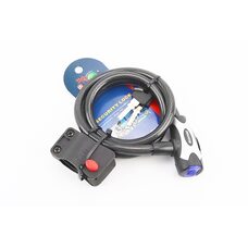 Замок протиугінний тросовий 1000х12мм під ключ, кріплення за трубу сидіння, TY555