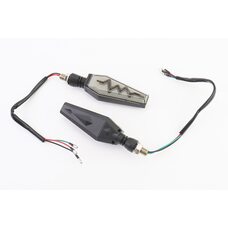 Поворот діодний на гнучкій ніжці + габарит білий LED човники "секвентальний", 2шт