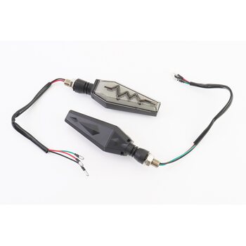 Поворот діодний на гнучкій ніжці + габарит білий LED човники "секвентальний", 2шт