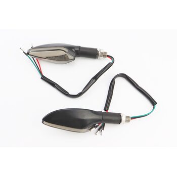 Поворот діодний на гнучкій ніжці + стоп сигнал / габарит "човник", чорний, 2шт