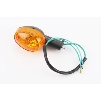 Поворот "ОВАЛ" середній чорний, помаранчеве скло