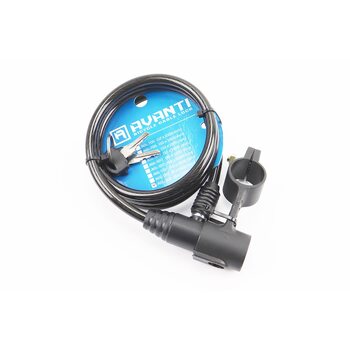 Замок протиугінний тросовий 1200х8мм під ключ, кріплення за трубу сидіння, AGL-102