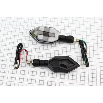 Поворот діодний на гнучкій ніжці + стоп сигнал / габарит LED СТРЕЛА тип 3 "секвентальний", 2шт