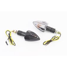 Поворот "стрела" черный (прозрачное стекло), пара 5516