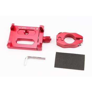 Тримач телефону на кермо металевий, ширина 50-100мм регульована, Червоний