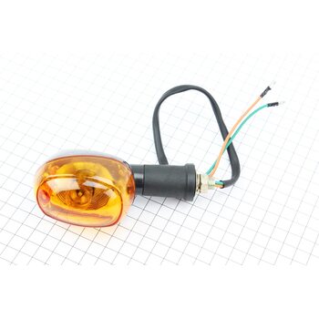 Поворот овальный "RACE" (оранжевое стекло)