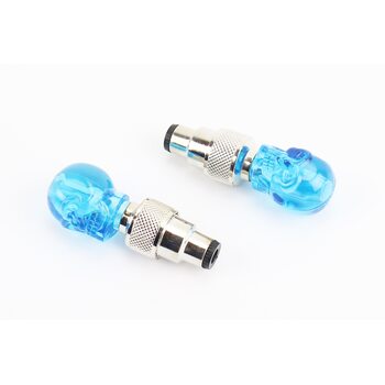 Ковпачок ніпеля "череп" 1 діод (синій) к-кт, JY-503Z