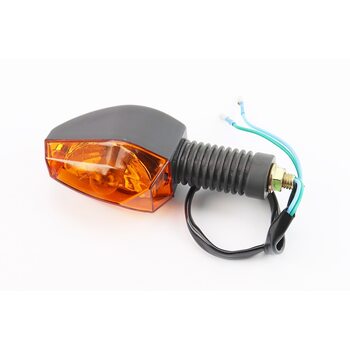 Поворот "Лодочка" чёрный, длинная ножка, оранжевое стекло