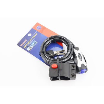 Замок протиугінний тросовий 1500х8мм під ключ, кріплення за трубу сидіння, TY555