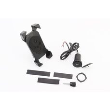 Тримач телефону на кермо з червоним малюнком + USB зарядка (мін. розмір телефону 60*124мм, макс. розмір 80*160мм), тип 1