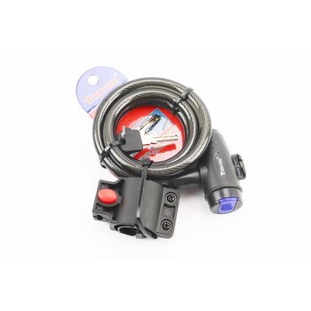 Замок протиугінний тросовий 1200х12мм під ключ, кріплення за трубу сидіння, TY588E