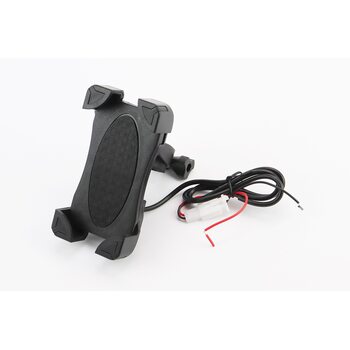 Тримач телефону на кермо з червоним малюнком + USB зарядка (мін. розмір телефону 60*124мм, макс. розмір 80*160мм), тип 2