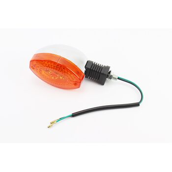 Поворот "ОВАЛ" узкий хром., короткая ножка, оранжевое стекло