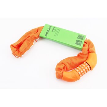 Замок протиугінний ланцюговий 1000х6мм з 5-ти значним кодом, помаранчевий 601