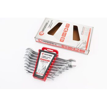 Набор ключей рожковых 8шт (6х7/8х9/10х11/12х13/14х15/16х17/18х19/20х22мм) "пластиковый держатель" HT-1002