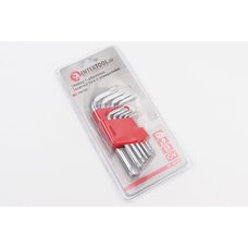 Набор Г-образных ключей с отверстием TORX (T10/T15/T20/T25/T27/T30/T40/T45/T50) CrV HT-0604