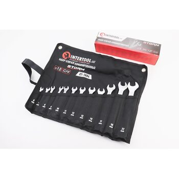 Набор ключей комбинированных 12шт (6/7/8/9/10/11/12/13/14/17/19/22мм) "скрутка" DIN3113, STORM XT-1004